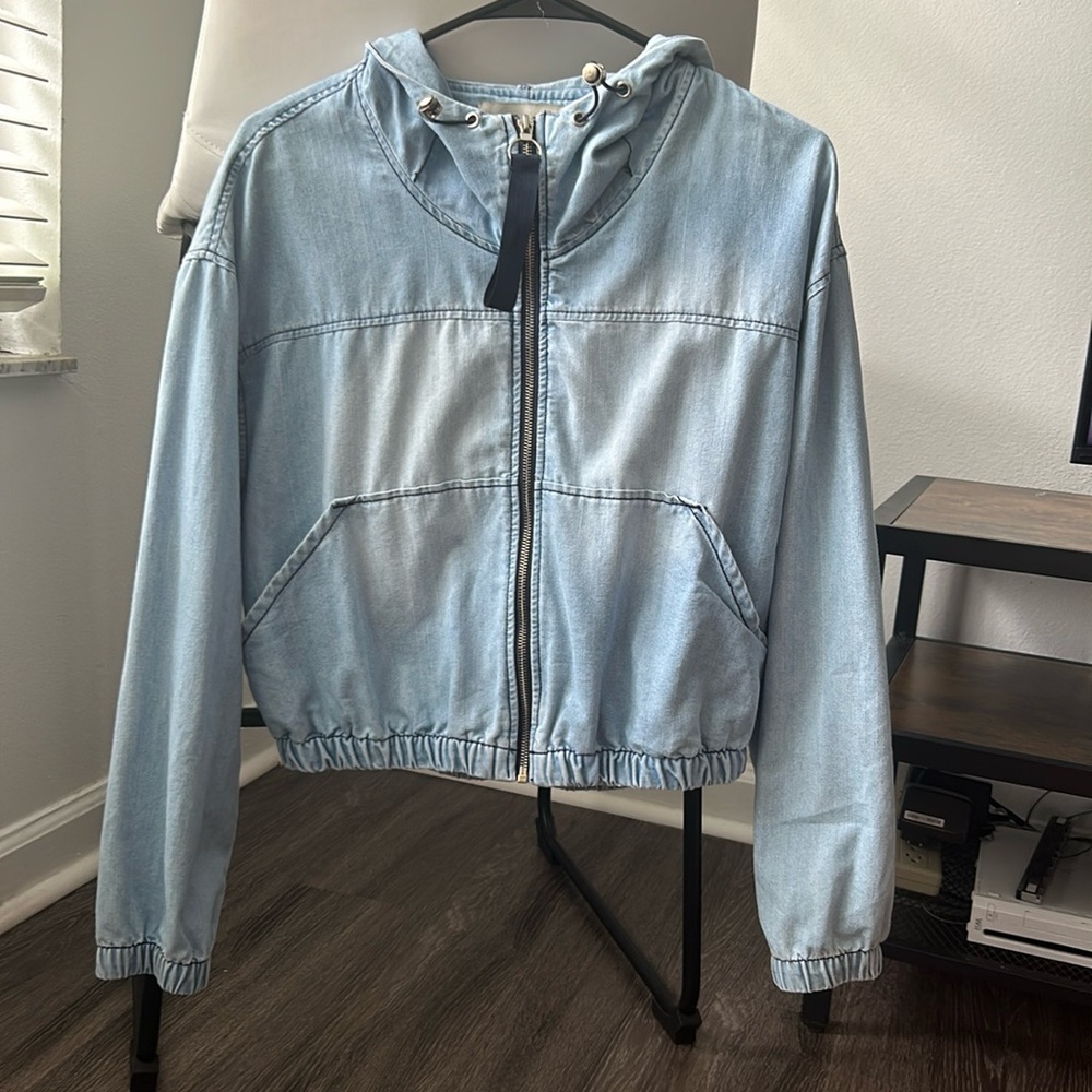 cropped jean jacket